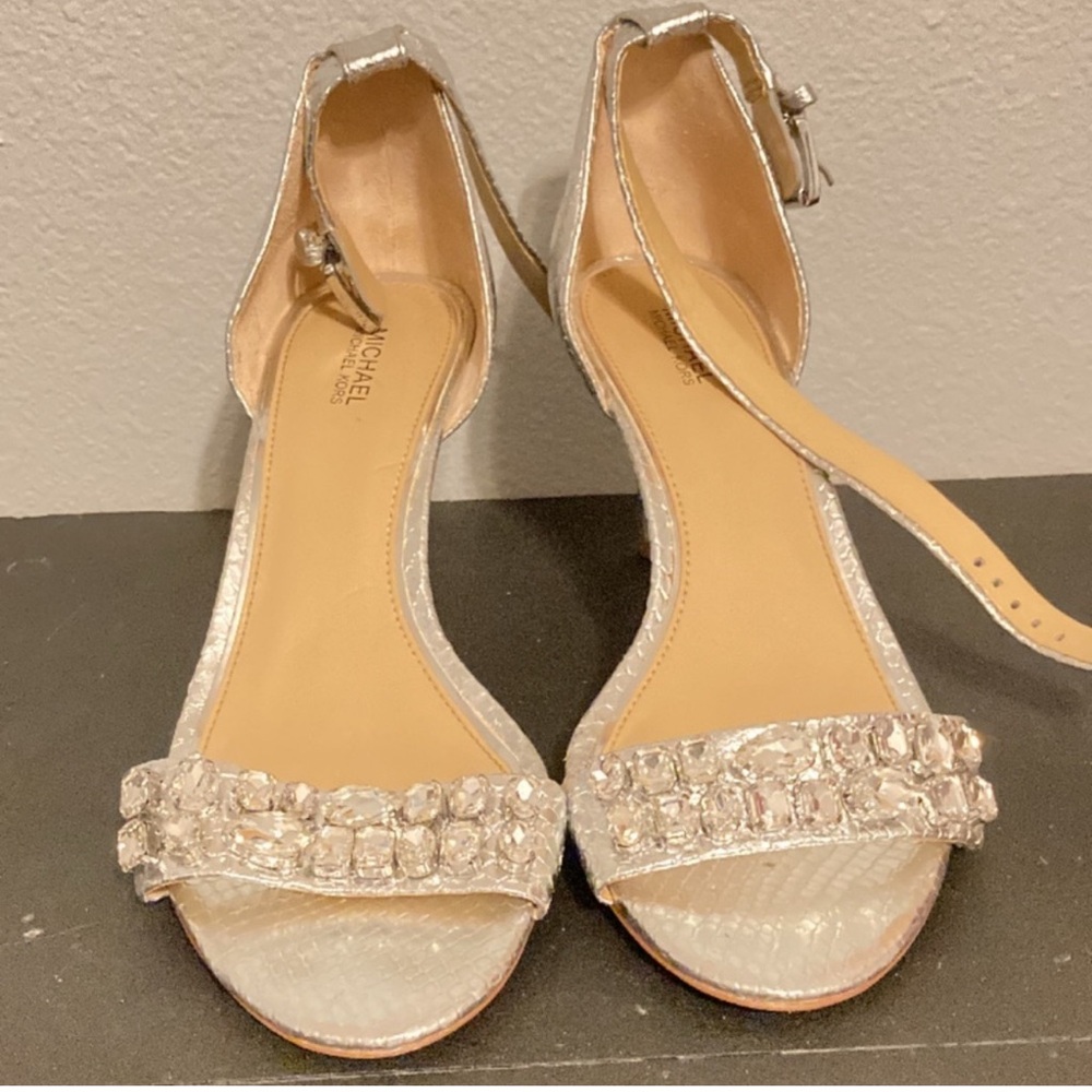 Michael Kors Silver Embellished Heels new not box